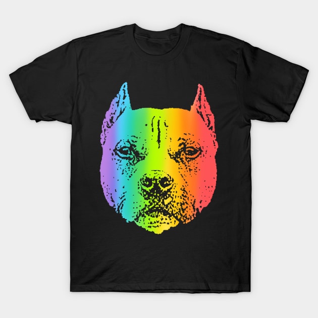 Rainbow Pit Bull T-Shirt by childofthecorn